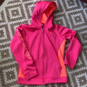 Under Armour pink and orange zip-up hoodie